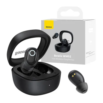 Bezvadu austiņas Baseus Bowie WM02 TWS, Bluetooth 5.0 (melnas) | Wireless headphones (black)