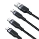Кабель 3-в-1 Joyroom S-A18 USB-A на Lightning / USB-C / Micro USB, 0.3м, черный