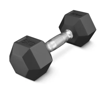 4FIZJO Steel Hex Dumbbell 1 x 5 kg, Black
