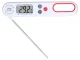 Saliekams virtuves termometrs ar LCD ekrānu gaļai un šķidrumiem, balts