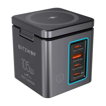 Сетевое зарядное устройство Blitzwolf BW-i113 GaN, 105W, 3xUSB-C, USB-A