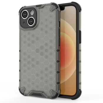 Ударопрочный гибридный чехол для iPhone 14 Honeycomb, черный