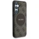 Чехол Guess 4G Round Patch Classic Logo MagSafe для Samsung Galaxy S25 Plus коричневый