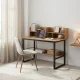 Datorgalds ar plauktiem 120x60 cm ModernHome loft stilā, gaišs ozols