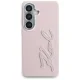 Karl Lagerfeld Grained Signature vāciņš Samsung Galaxy S26, rozā