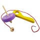 Bakalu Wooden Spinning Top with String, Purple/Orange