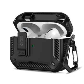 Austiņu maciņš Tech-Protect Carbonox MagSafe priekš AirPods Pro, melns
