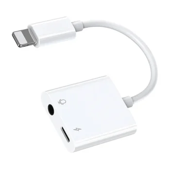 Joyroom S-Y105 audio adapteris Lightning uz 3.5mm un Lightning, balts