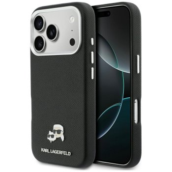 Karl Lagerfeld Karl & Choupette Head Pins Saffiano MagSafe Maciņš ar MagSafe iPhone 17 Pro Max tālrunim - Melns |...