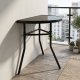 Semi-Circular Glass Balcony Table MultiGarden SC-090-1, Black