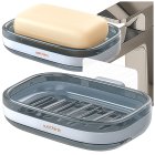 Настенная мыльница со сливом воды, самоклеящийся держатель для ванной