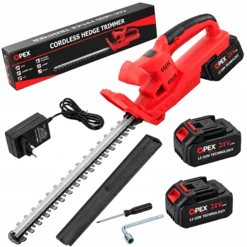 Akumulatora dzīvžoga šķēres OPEX Tools OPX28028 21V 150W 53 cm ar 2x 3,0Ah akumulatoriem