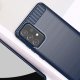Carbon Case Flexible TPU Cover for Samsung Galaxy A72 4G, Blue