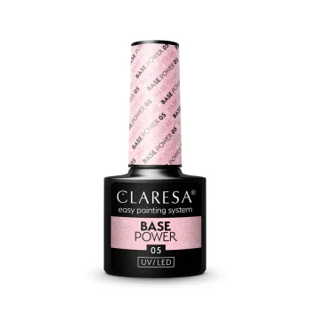 Claresa Power Base 05 hibrīda nagu bāze 5g (Maigi sārta ar mirdzumu)