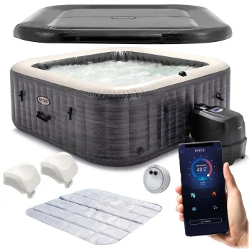 Надувной джакузи Intex 28450NP PureSpa на 4 человека, 175x71 см, серый