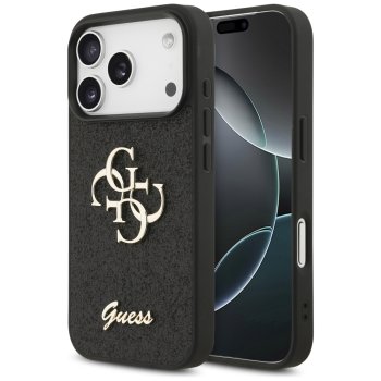 Guess iPhone 17 Pro Case Fixed Glitter Big 4G, Black