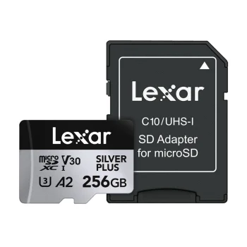 Atmiņas karte Lexar High-Performance Silver Plus microSDXC 256GB + adapteris