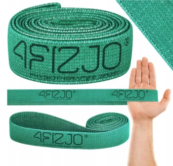 4Fizjo Power Band auduma pretestības gumija, 7-13 kg, zaļa