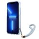 Guess Translucent Strap iPhone 13 vāciņš ar siksniņu, zils