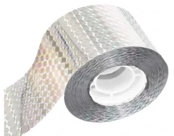 Atstarojoša putnu atbaidīšanas lenta 50mm x 80m, sudraba