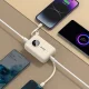Dudao K14 10000mAh ārējais akumulators ar USB-C un Lightning kabeļiem, bēšs