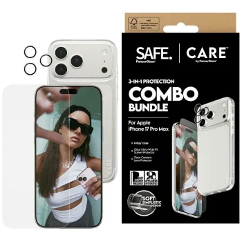 CARE by PanzerGlass Fashionable Combo 3in1 vāciņš + stikls + lēcu aizsargs iPhone 17 Pro Max | Phone Case Cover