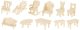 A Set of Wooden Furniture for Dolls, 34 Pcs
