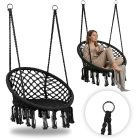Boho Hanging Chair Macrame Garden Swing MultiGarden, Black