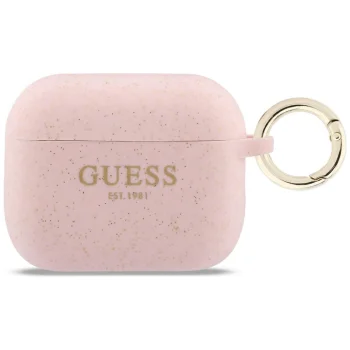 Guess Silicone Glitter Ring Case for AirPods Pro 3 - Pink
