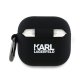 Чехол Karl Lagerfeld Silicone Karl&Chaupette Head 3D для AirPods 4 Черный