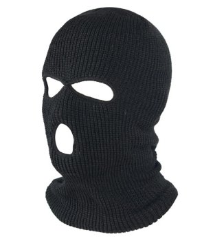Silta balaklava ar 3 atverēm slēpošanai, melna