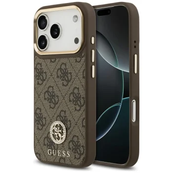 Guess iPhone 17 Pro vāciņš 4G Strass Logo MagSafe, brūns