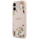 Guess Grained Flowers Classic Logo MagSafe iPhone 17 Case - Pink