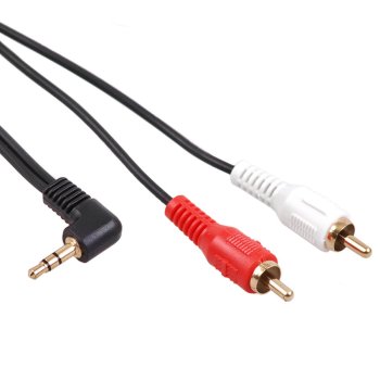 Maclean MCTV-824 Angled Mini Jack 3.5mm to 2RCA Cable, 1m, Black