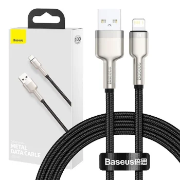 USB uz Lightning Kabelis Baseus Cafule CALJK-A01 2.4A 1m Melns