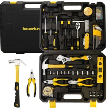 Bauerkraft 140-Piece Hand Tool Set with Case for Home & Workshop H-073