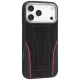 Audi R8 Genuine Leather MagSafe vāciņš iPhone 17 Pro, melns/sarkans