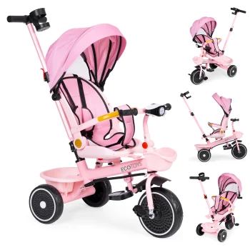 Детский трехколесный велосипед-коляска 2в1 ECOTOYS с поворотным...