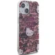 Hello Kitty iPhone 15 vāciņš IML Tags Graffiti, rozā