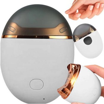 Electric Nail Clipper & Automatic Trimmer with File, Rechargeable USB, White