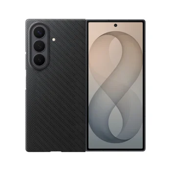 Samsung Carbon Magnet vāciņš Galaxy Z Fold 8 Ultra ar aizsargplēvēm, melns