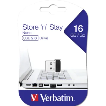 USB-флешка Verbatim Store n Stay Nano 16 ГБ USB 2.0 (97464), черная