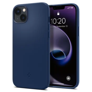 Spigen Silicone Fit Mag Case with MagSafe for iPhone 14 Plus, Blue
