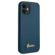 Guess iPhone 12 mini Case Silicone Vintage Gold Logo, Blue