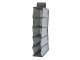 5-Shelf Hanging Closet Organizer for Wardrobe Storage 70 cm, Grey