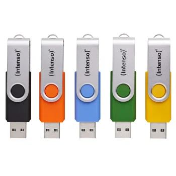 USB zibatmiņu komplekts Intenso Office Line, 5x 16 GB, USB 3.2 Gen 1, daudzkrāsains