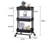 3 Tier Rolling Utility Cart Metal Storage Trolley for Kitchen & Bathroom, Black