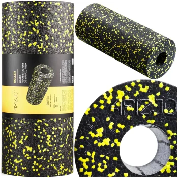 4Fizjo EPP 33 cm gludais masāžas rullis, melns/dzeltens