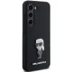 Karl Lagerfeld Samsung Galaxy S23 vāciņš Silicone Ikonik Metal Pin, melns