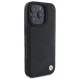 Чехол BMW для iPhone 16 Pro Max Sign Leather Crossing Lines Pattern, черный